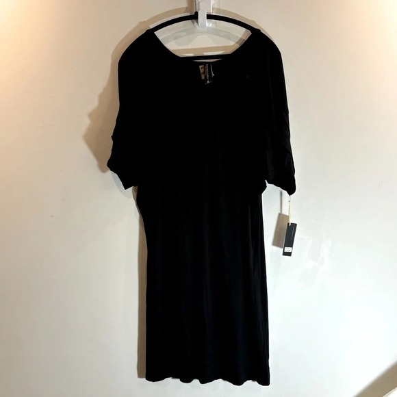 BODYBAG by Jude Sz M Dolman  Sleeve Criss Cross Cuffs Knit Jersey Dress NEW - Picture 2 of 10